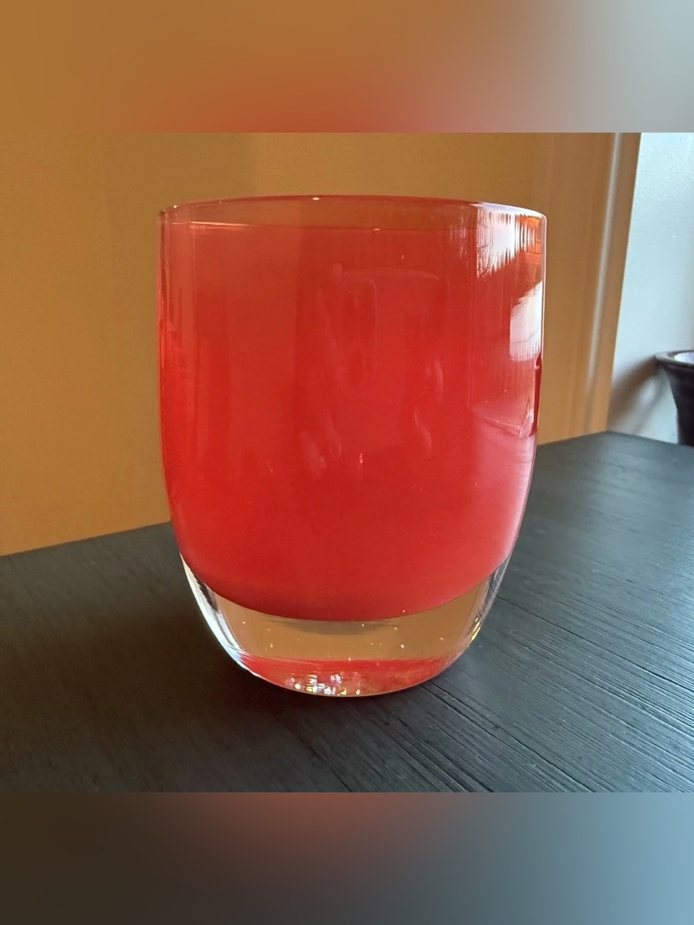 Glassybaby Dance Party Votive Candle Holder Red Pre-trisk